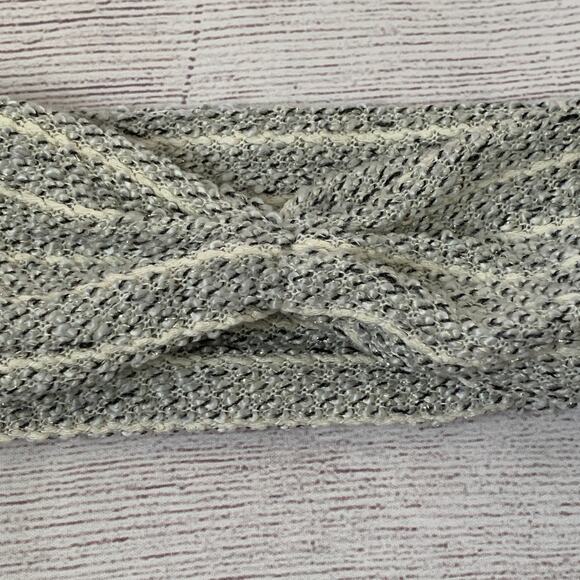 American Eagle Outfitters Cream Black Metallic Knit Headband Ear Warmer Winter - Picture 2 of 10